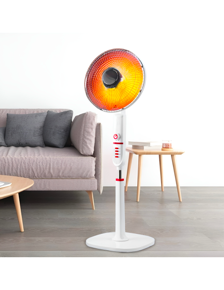 Poêle électrique Parabole 49cm fibre de carbone sur pied 450W et 900W oscillant