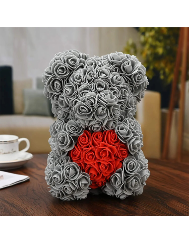 Ours Rose Artificiel H25cm avec Emballage...