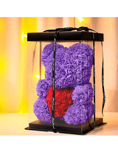 Ours Rose Artificiel H25cm avec Emballage...