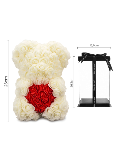 Ours Rose Artificiel H25cm avec Emballage...