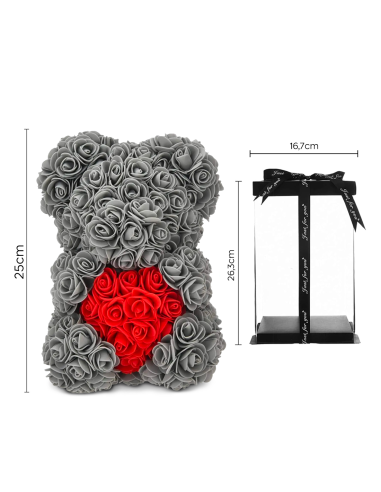 Ours Rose Artificiel H25cm avec Emballage...