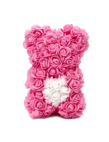 Ours Rose Artificiel H25cm avec Emballage...