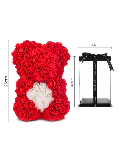 Ours Rose Artificiel H25cm avec Emballage...