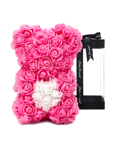 Ours Rose Artificiel H25cm avec Emballage...