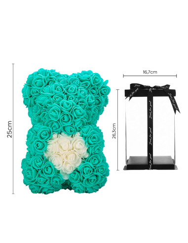 Ours Rose Artificiel H25cm avec Emballage...