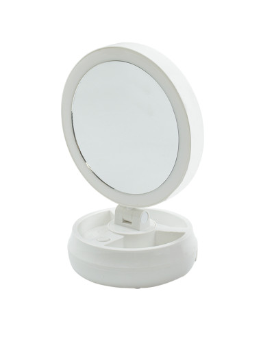 Miroir cosmétique rétroéclairé à LED double face avec zoom 1X e 10X rechargeable