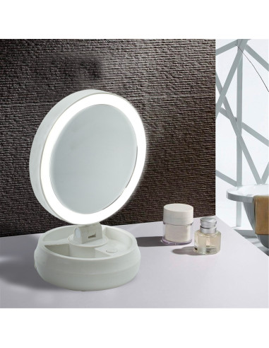 Miroir cosmétique rétroéclairé à LED double...