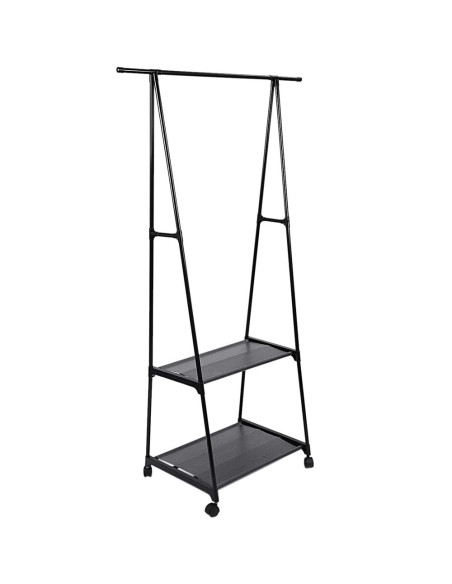 Support de cintre étagères rangement étagère chaussures 2 étagères roues Support