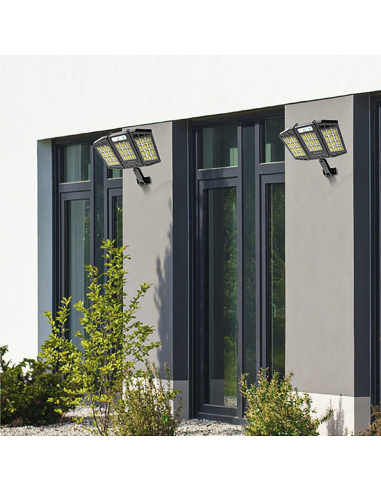 2 projecteurs solaires 384 LED avec capteur de...