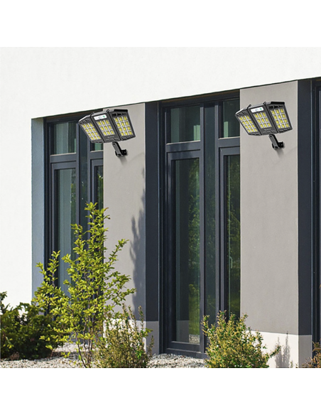 2 projecteurs solaires 384 LED avec capteur de mouvement et télécommande HS-V97
