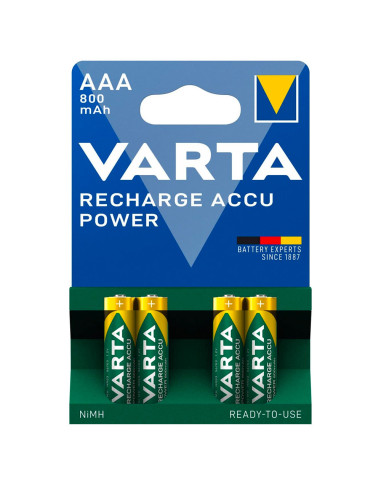 Pack 4uds Batterie Varta Piles Rechargeables AAA Pré-chargées 800mAh