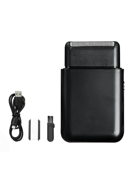 Rasoir à Barbe et Pattes Rechargeable USB et Portable avec Tête de Rechange