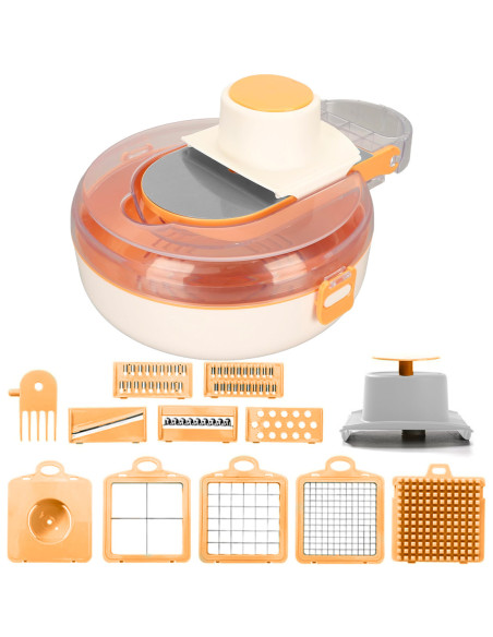 Hachoir à viande Multifonction 9 en 1 Râpe, Broyeur et Coupe Accessoires Inclus