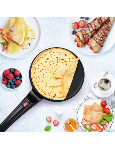 Poêle à crêpes et crêpière électrique avec...