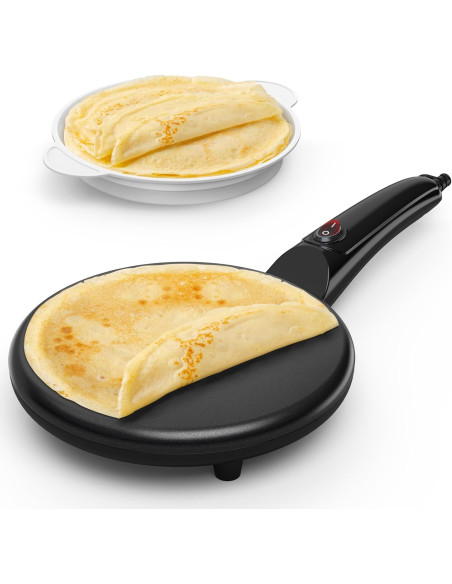 Poêle à crêpes et crêpière électrique avec revêtement antiadhésif de 600W