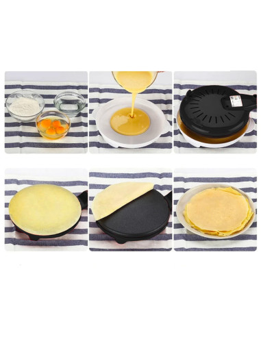 Poêle à crêpes et crêpière électrique avec...