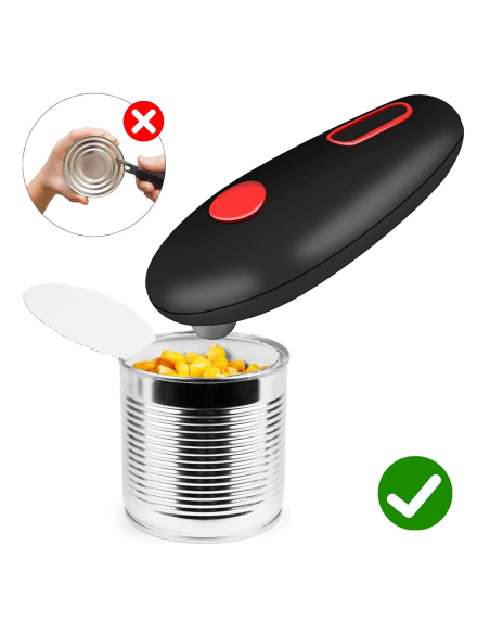 Ouvre-boîte électrique universel démarrage automatique et rotation à 360° piles