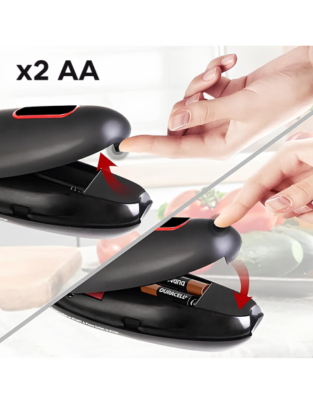 Ouvre-boîte électrique universel démarrage automatique et rotation à 360° piles