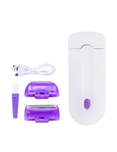 Épilation faciale corporelle portable rechargeable par USB avec lumière 2 têtes