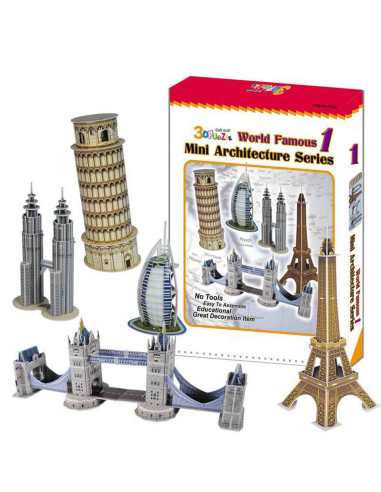 Puzzle 3D monuments du monde, mini-architectures jouets de différents modèles