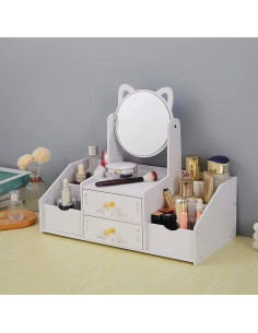 Coiffeuse table mini Porte-maquillage Organisateur bijoux... 2