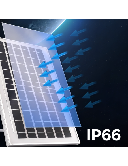 Lampe Plafoniera 156 LED 200W 6000mAh IP66 avec Panneau Solaire et Télécommande