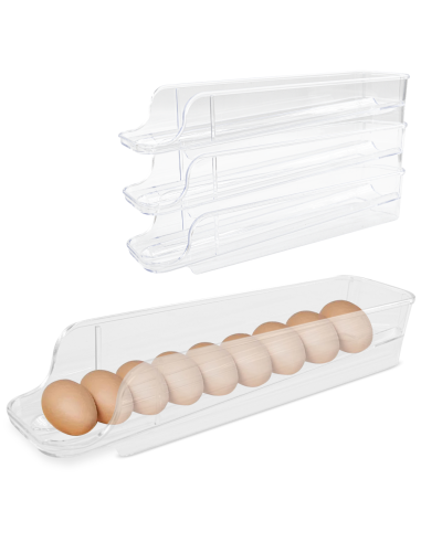 3 Porte-œufs réfrigérateur Empilables Distributeur d'œufs plastique transparent