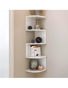 Étagère d'angle murale blanche mobile Bibliothèque 5... 2