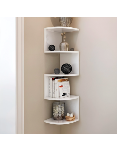 Étagère d'angle murale blanche mobile...