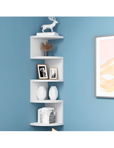 Étagère d'angle murale blanche mobile...