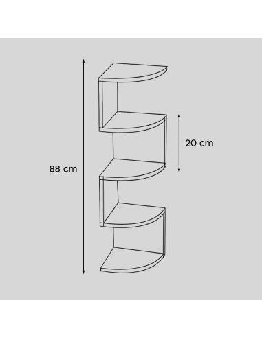 Étagère d'angle murale blanche mobile...