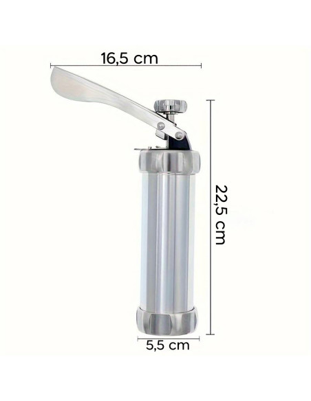 Machine à biscuits manuelle acier kit de 20 moules et 4 buses pour le glaçage