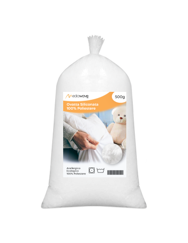 Ouate siliconée 500 grammes polyester pour le rembourrage peluches et coussins