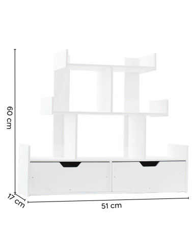 Organisateur bureau compartiments Blanc...