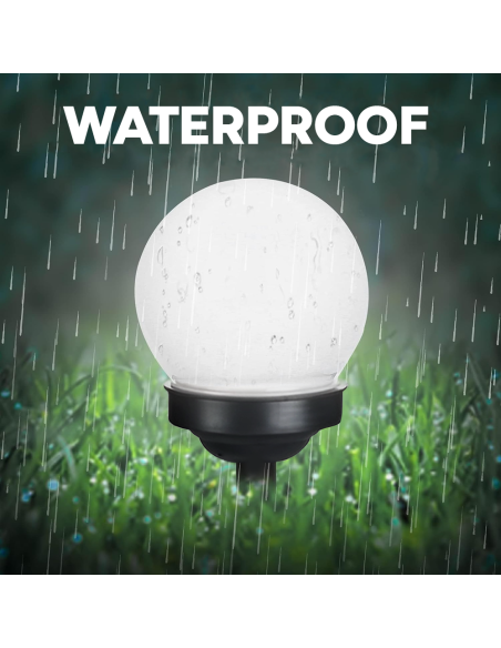 Lampe Sphérique Rechargeable Solaire 15cm pour l'Extérieur avec Piquet de Jardin