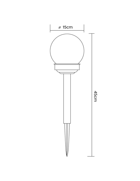 Pack 4 lampes solaires sphériques rechargeables de 15 cm avec piquet pour jardin