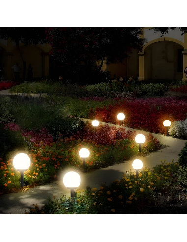 Pack 8 lampes solaires sphériques rechargeables...