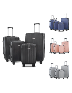 4 valises Trolley KAYLA coque rigide 4 roues pivotantes...
