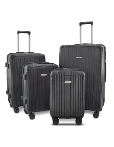 4 valises Trolley KAYLA coque rigide 4 roues pivotantes de 18", 20", 24" et 28"