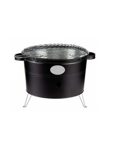 Barbecue à charbon de table rond de 35 cm avec grille...