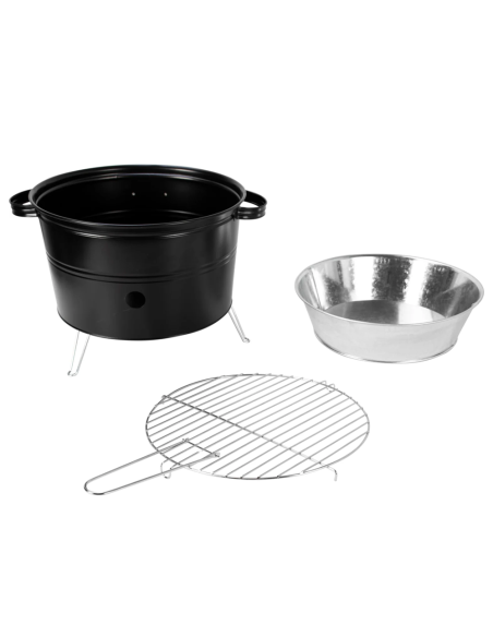 Barbecue à charbon de table rond de 35 cm avec grille portable pour le camping