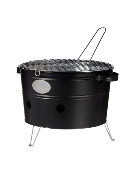 Barbecue à charbon de table rond de 35 cm avec grille portable pour le camping