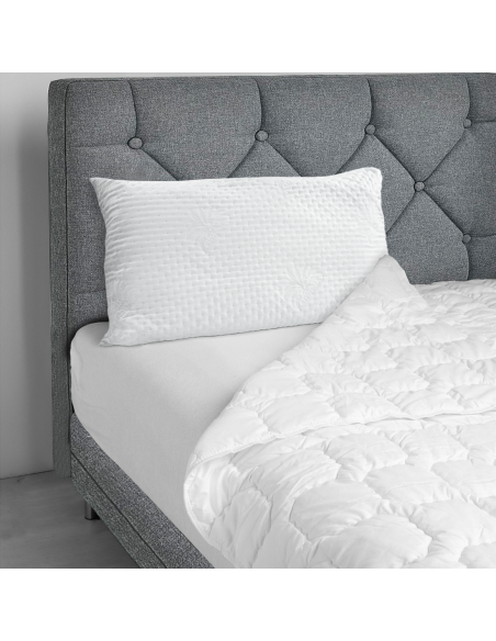 Oreiller de lit orthopédique en plume hypoallergénique matelassé anti-acariens