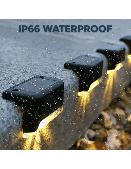 Lot de 4 lampes solaires étanches pour ampoule chaude rechargeable extérieure