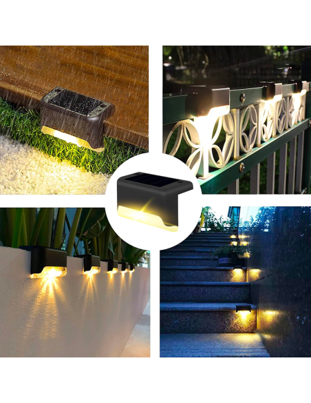 Lampe solaire rechargeable 8 pièces IP66 lumière chaude extérieur