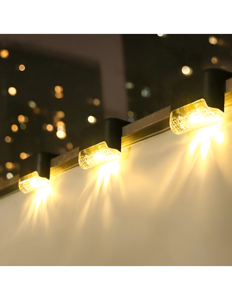 Lampe solaire rechargeable 8 pièces IP66 lumière chaude extérieur