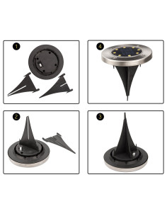 4 pz Projecteur d'Escalier Solaire 8 LED Lumière Froide... 2