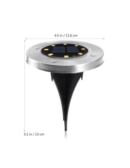 8 pz Projecteur d'Escalier Solaire 8 LED Lumière Froide Imperméable Extérieur