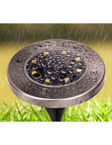 2 pz Projecteur Escalier Solaire avec 8 LED Lumière Froide Imperméable Extérieur