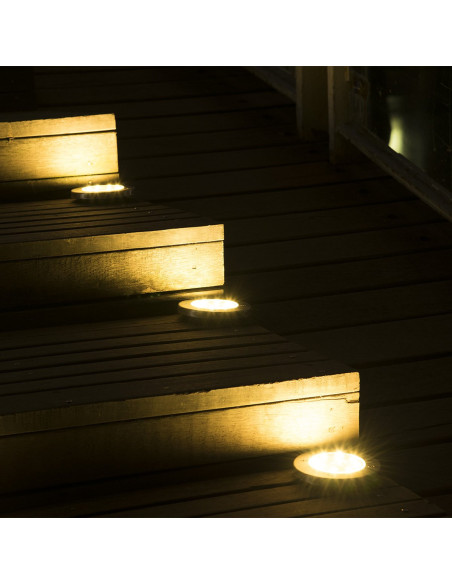 2 pz Projecteur Escalier Solaire avec 8 LED Lumière Froide Imperméable Extérieur